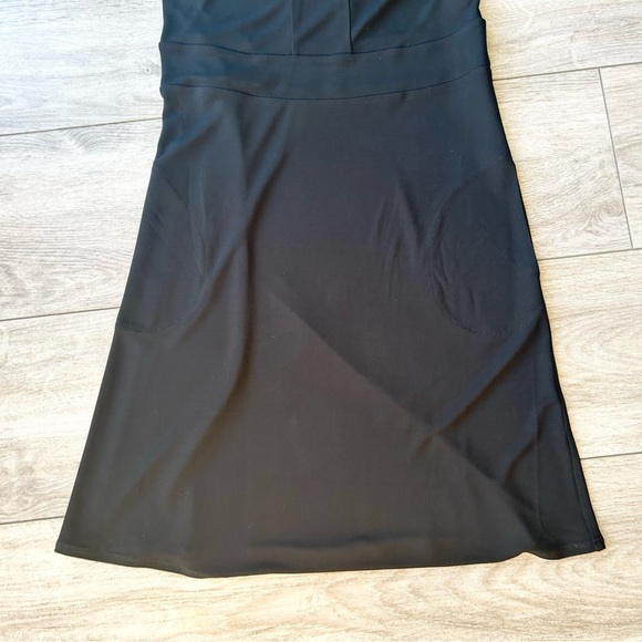 Kookai Black V Neck Draped Flared Evening Dress - Picture 8 of 15
